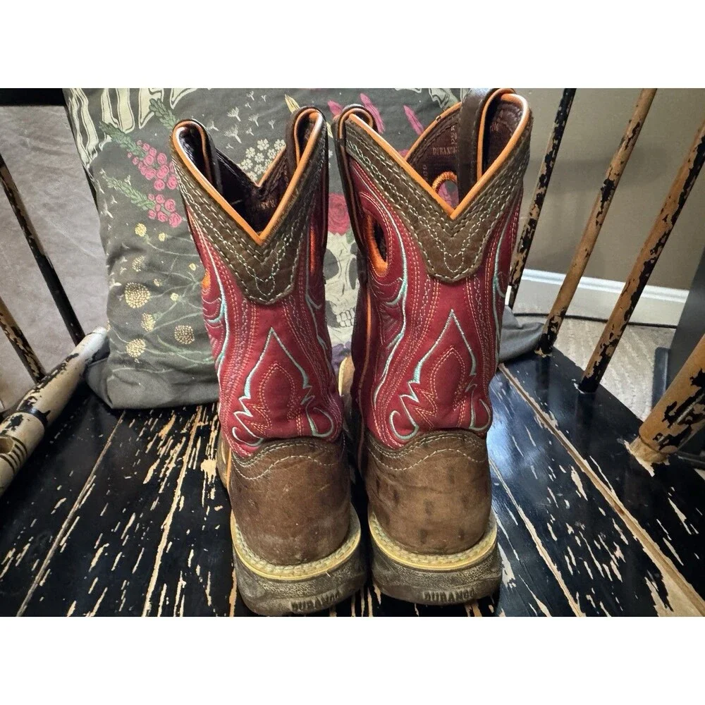 DURANGO Lil' Rebel Big Kids Gator Emboss/ Red Boots Size Kids 13m *Pre-Owned*
